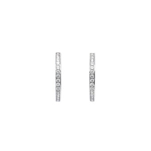 Beny Jewellery Kruhové Náušnice se Zirkony z Bílého Zlata