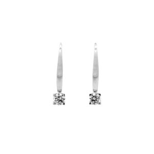Beny Jewellery Visací Náušnice z Bílého Zlata se Zirkony