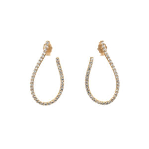 Beny Jewellery Moderní Visací Náušnice ze Žlutého Zlata se Zářivými Zirkony