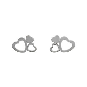 Beny Jewellery Náušnice Srdíčka z Bílého Zlata