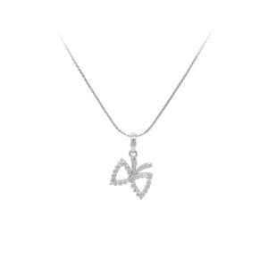 Beny Jewellery Přívěsek Mašlička se Zirkony z Bílého Zlata