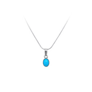 Beny Jewellery Přívěsek s Tyrkysem z Bílého Zlata