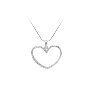 Beny Jewellery Přívěsek Srdce se Zirkony z Bílého Zlata