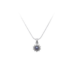 Beny Jewellery Přívěsek s Perlou a Zirkony Bílé Zlato