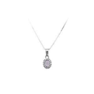 Beny Jewellery Přívěsek s Fialovým Kamenem z Bílého Zlata