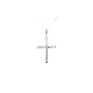 Beny Jewellery Přívěsek Kříž se Zirkony z Bílého Zlata