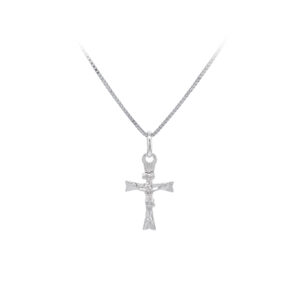 Beny Jewellery Přívěsek Kříž s Ježíšem Kristem z Bílého Zlata