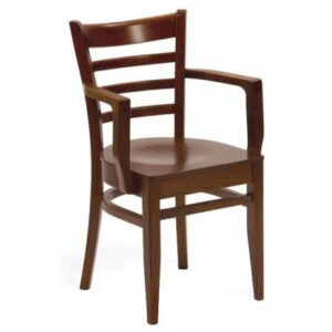 STYLE HOME Dřevěná jídelní židle Kali (s područkami / bez područek) Potah: Bez potahu, Varianta: Klasická židle s područkami