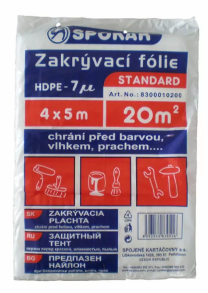 Zakrývací fólie 4x5m HDPE 7MY D