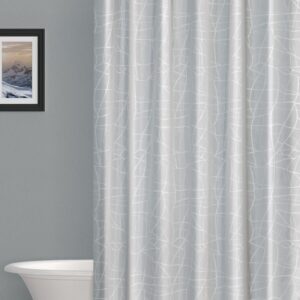 wela TEXTILNÍ SPRCHOVÝ ZÁVĚS BÍLÝ PORCELÁN se závažím obšitý W03182 šířka x výška: 180 cm šířky x počet cm výšky na míru -nastavte počet cm