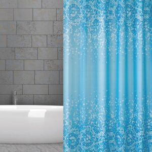 wela TEXTILNÍ SPRCHOVÝ ZÁVĚS MODRÁ MOZAIKA se závažím obšitý W06303 šířka x výška: 120 x 180