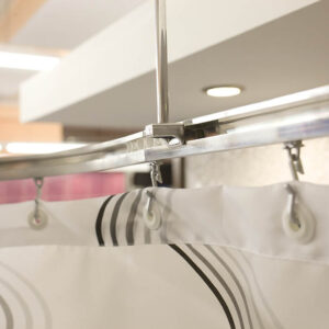 wela DRŽÁK NA ZAVĚŠENÍ KOLEJNICOVÉ TYČE do sprchového koutu STŘÍBRNÝ Délka: 120 cm