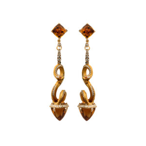 Zlaté Náušnice Carrera y Carrera Mythology Snake Antique