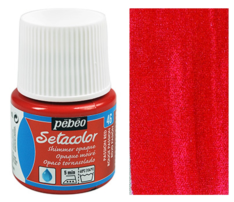 Barva na textil Setacolor 45 ml – 46 červená jasná lesklá