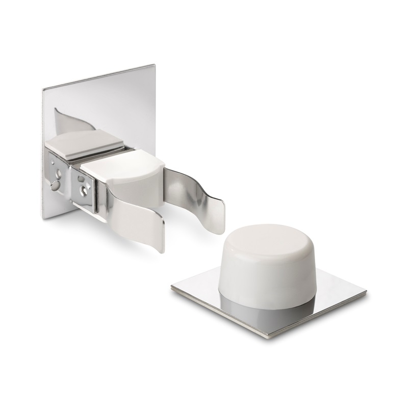 Zarážka dveří odklápěcí s fixací pohybu - bílá