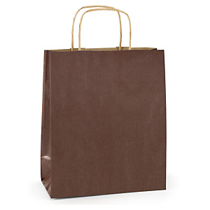 200x Barevné papírové tašky s kroucenými úchyty 450x480x160mm, černé | RAJA