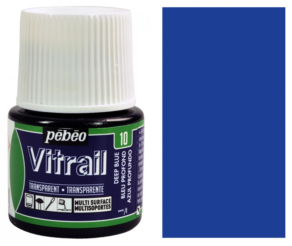 Barva na sklo Vitrail 45ml – 10 modrá tmavá