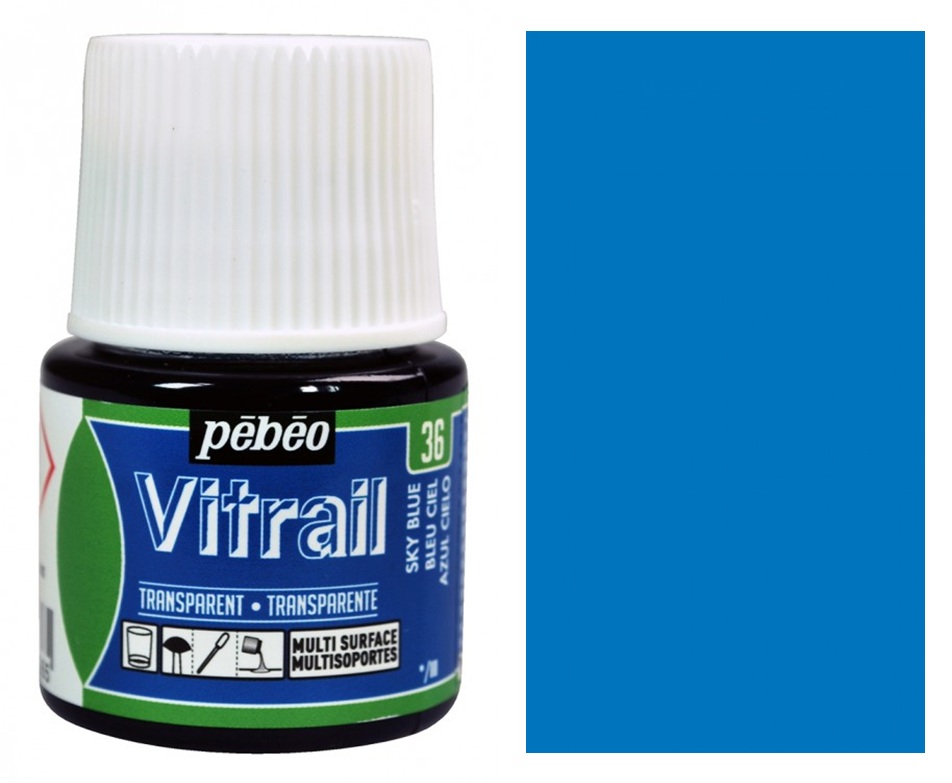 Barva na sklo Vitrail 45ml – 36 modrá nebeská
