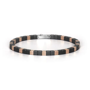 Zlatý Pánský Náramek Baraka s Keramikou BR351051