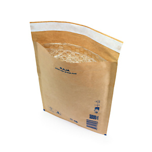 200x Bublinkové obálky 120x215mm, samolepicí s krycím proužkem, 80% recyklované, hnědé | RAJA