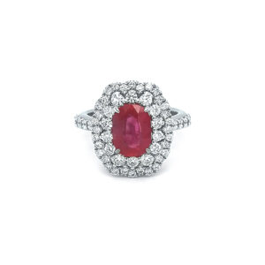 Zlatý Prsten s Rubínem a Diamanty