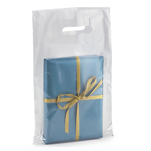 200x Igelitová taška s úchyty, 250x380mm, bez skladu, průhledná | RAJA®