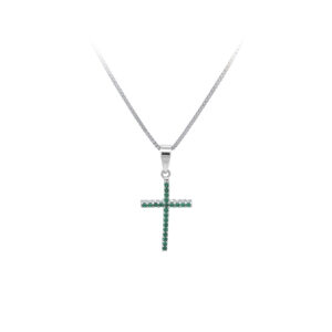 Beny Jewellery Kříž se Zirkony z Bílého Zlata