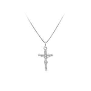 Beny Jewellery Přívěsek Kříž s Ježíšem Kristem z Bílého Zlata