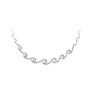 Beny Jewellery Dámský Náhrdelník z Bílého Zlata se Zirkony