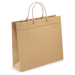 20x Taška z kraftového papíru Elégance 400x350x120mm, vyztužené dno, hnědá