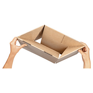 20x Kartonová krabice 200x150x100mm, automatické dno, hnědá, klopová, třívrstvá vlnitá lepenka (3VVL) | RAJA