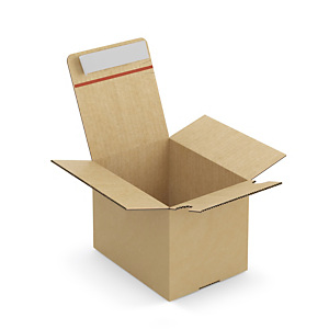 20x Kartonová krabice 200x150x150mm, automatické dno, samolepicí proužek, hnědá, klopová, třívrstvá vlnitá lepenka (3VVL) | RAJA