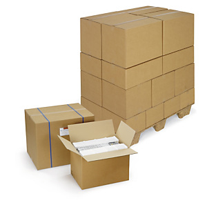 15x Kartonová krabice 380x280x120mm, hnědá, klopová,pětivrstvá vlnitá lepenka (5VVL) | RAJA