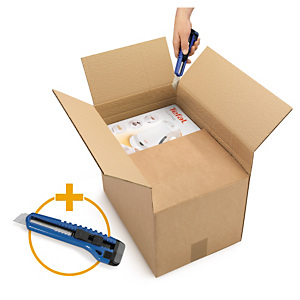 10x Kartonová krabice Varia eco 500x400x300/400mm, nastavitelná výška, hnědá, klopová, pětivrstvá vlnitá lepenka (5VVL)