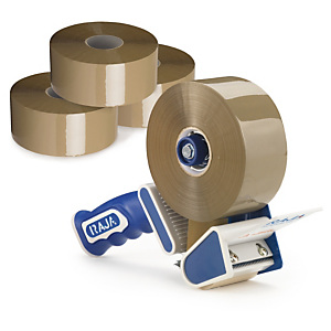 36x Lepicí PP páska 48mm, velký návin 200m, hnědá, tloušťka 45µm + 1 odvíječ pásky | RAJA