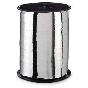 2x Lesklé dárkové stuhy šířka 10mm, délka 225m, stříbrná