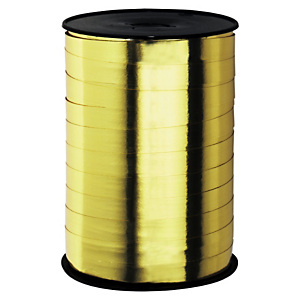 2x Lesklé dárkové stuhy šířka 10mm, délka 225m, zlatá