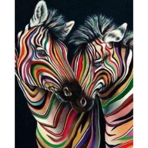 Vyšívání křížkové sada  – Pár zeber 32 x 40 cm