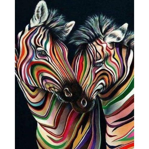 Vyšívání křížkové sada - Pár zeber 32 x 40 cm