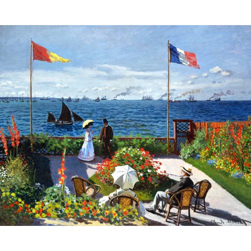 Vyšívání křížkové sada - Monet - Zahrada v Sainte-Adresse 32 x 40 cm