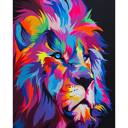 Vyšívání křížkové sada - Lev Pop Art 2 32 x 40 cm