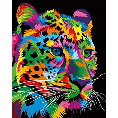 Vyšívání křížkové sada - Panter Pop Art 32 x 40 cm