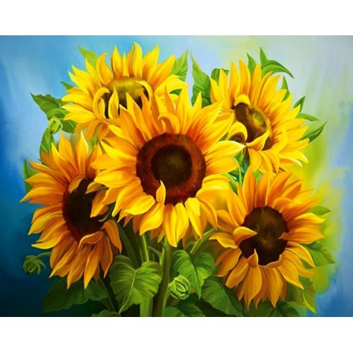 Vyšívání křížkové sada - Slunečnice 32 x 40 cm