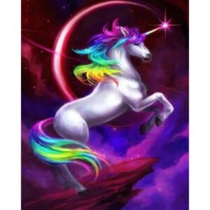 Vyšívání křížkové sada – Jednorožec a zatmění 32 x 40 cm