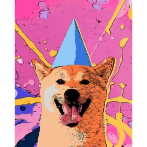 Vyšívání křížkové sada – Veselý pes Pop Art 32 x 40 cm