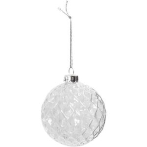 Vánoční baňka skleněná fazetovaná  – 4 ks v balení