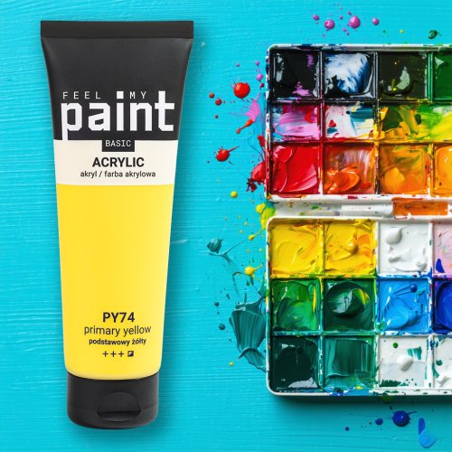 Akrylová barva FeelMyPaint 120 ml PRIMÁRNÍ ŽLUTÁ