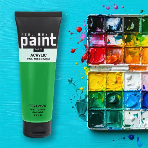 Akrylová barva FeelMyPaint 120 ml TEPLÁ ZELENÁ