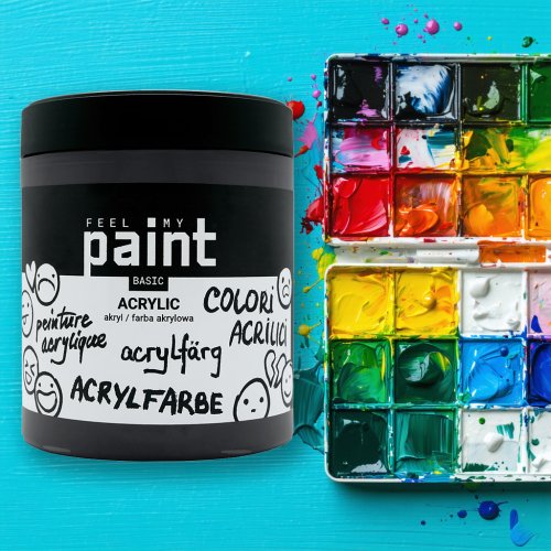 Akrylová barva FeelMyPaint 500 ml MARS ČERNÁ