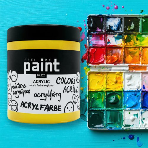 Akrylová barva FeelMyPaint 500 ml PRIMÁRNÍ ŽLUTÁ